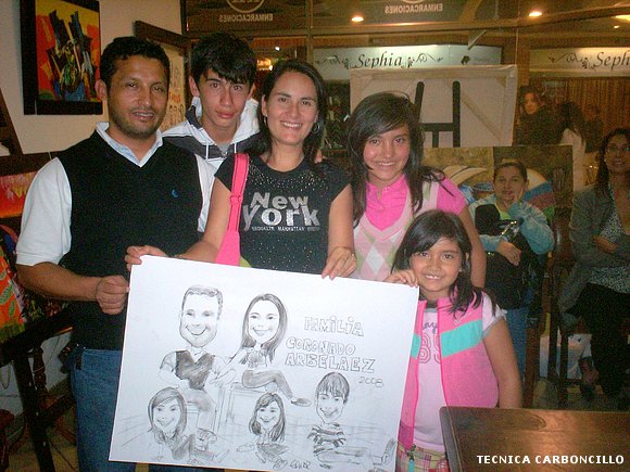 familia feliz caricatura