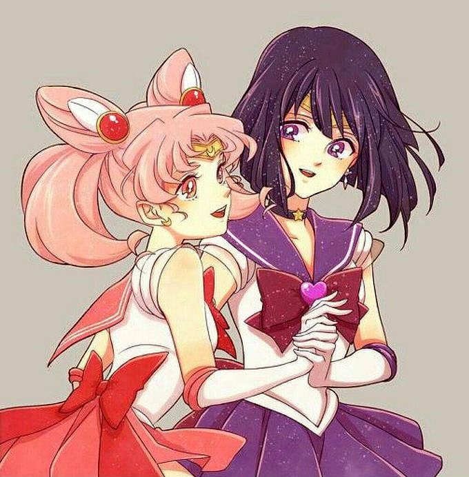 Sailor Chibi Moon y Sailor Saturn (Sailor Moon)
