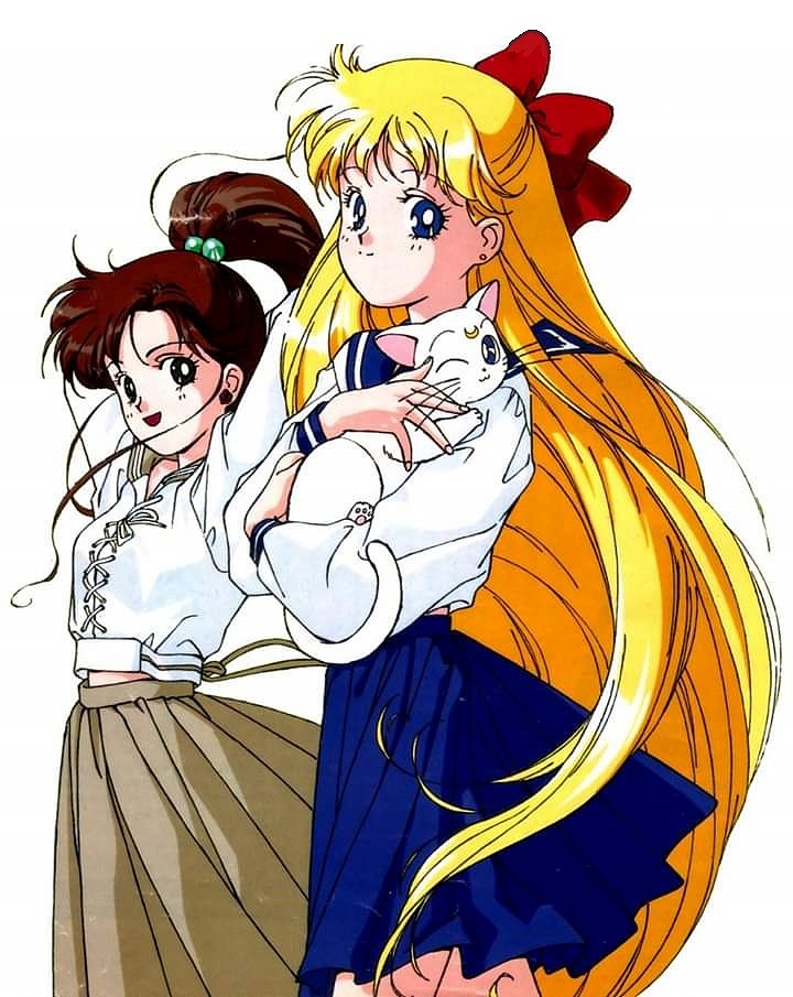 Makoto Kino, Minako Aino y Artemis (Saior Moon)