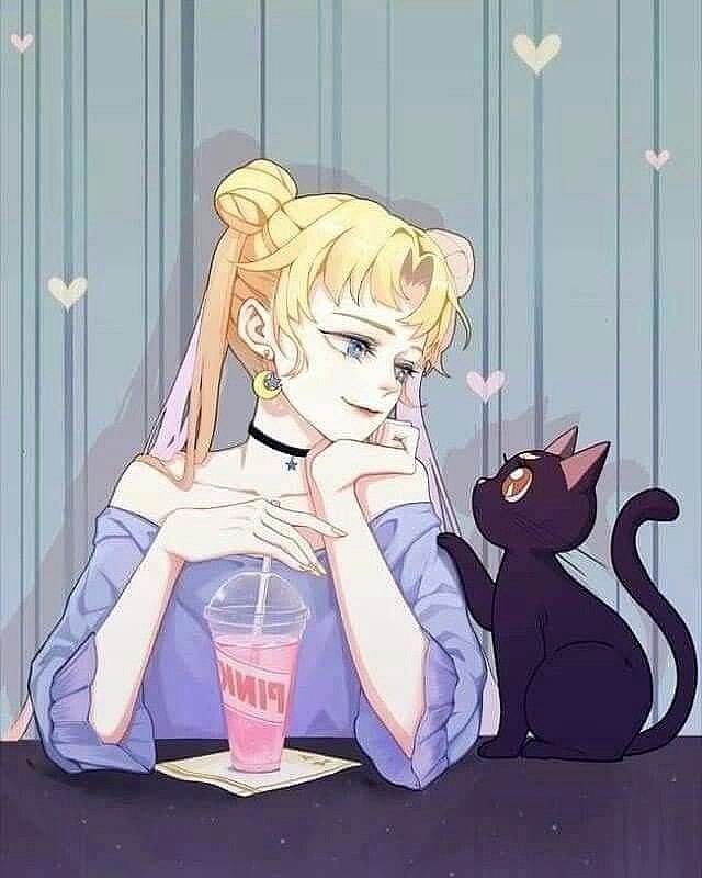 Serena Tsukino y Luna (Sailor Moon)