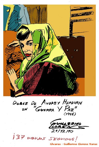 Dibujos sueltos: Audrey Hepburn en Guerra y Paz