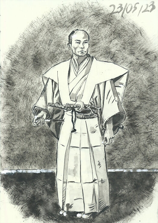 Samurai vestido con Kamishimo, en 1866