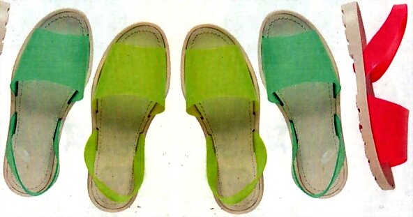 Sandalias planas tira ancha en varios colores