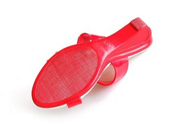 Sandalias de doble tira, en rojo (suela)