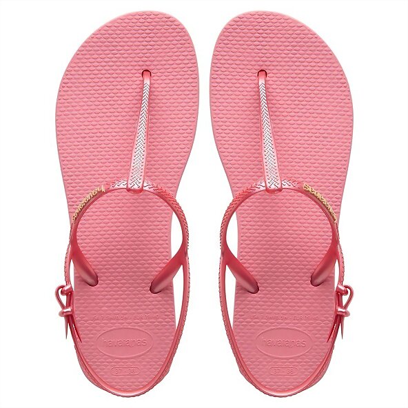 Sandalias planas de dedo, en rosa (vista aérea)