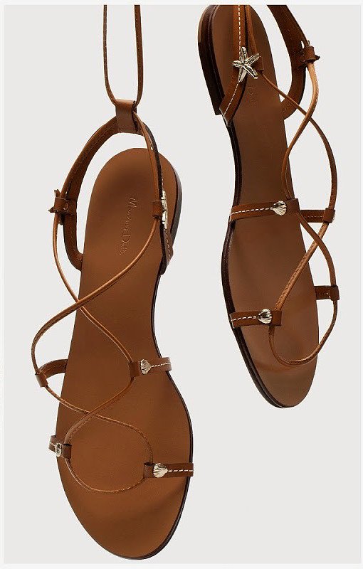 Sandalias planas centurión de tiras en marrón