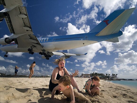 Un aeropuerto en la playa
