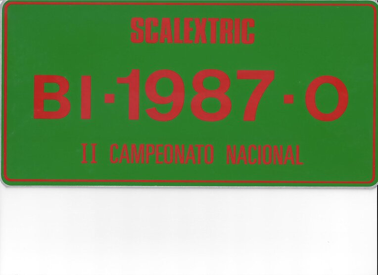 PLACA II CAMPEONATO NACIONAL 1987