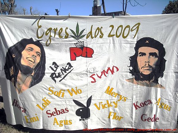 Bandera de Egresados | Bob Marley y El Che