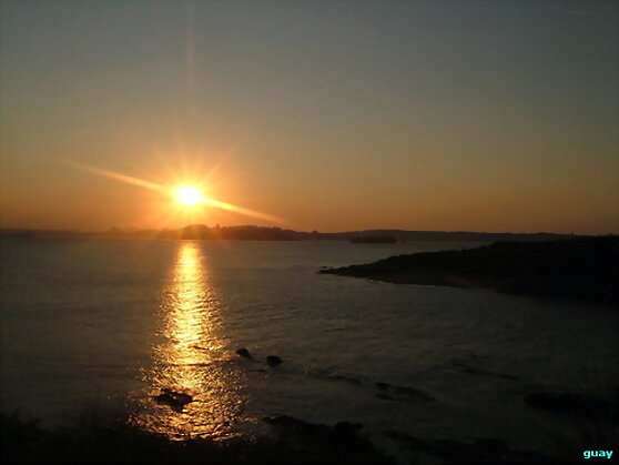 Puesta de Sol sobre Santander .