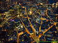 London from above, at night