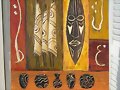 Retales africanos:Oleo y relieve sobre lienzo