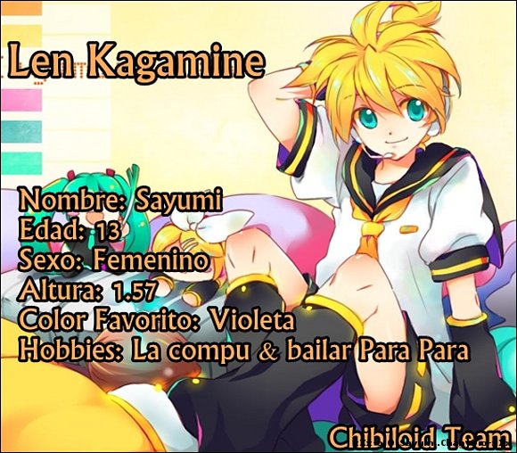 Hi! I´m Sayumi; Len Kagamine in the Chibiloid Team