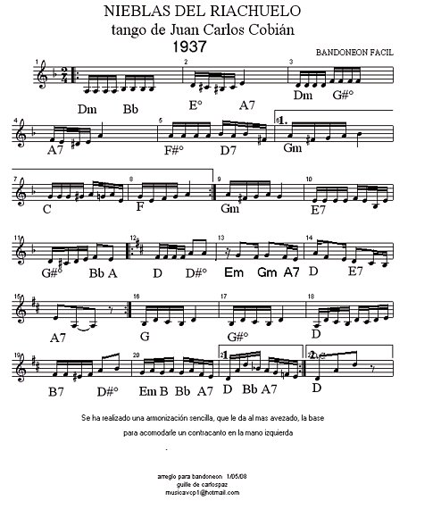 NIEBLAS DEL RIACHUELO  BANDONEON