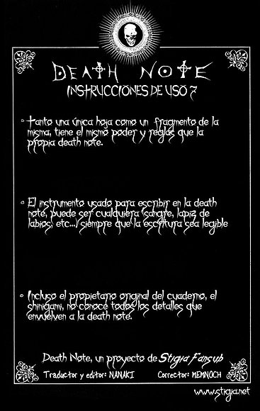 reglas del death note: