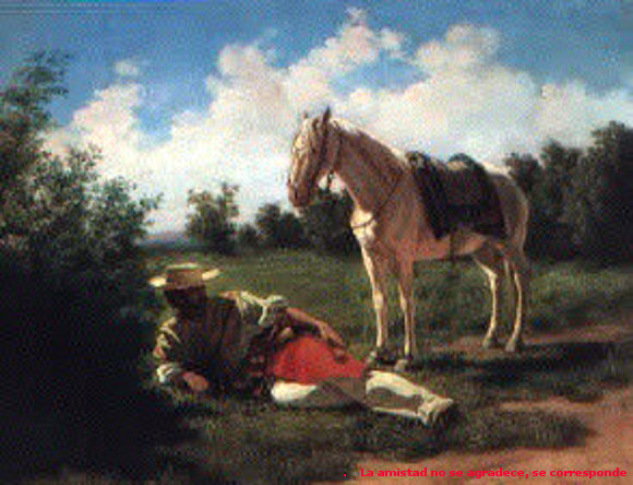 El Chiripá Colorado", óleo de Juan Manuel Blanes
