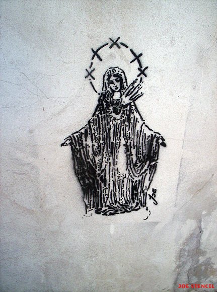Stencil de virgen  aparecida en argentina 2008