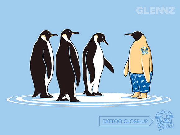 Pingüino con frio.