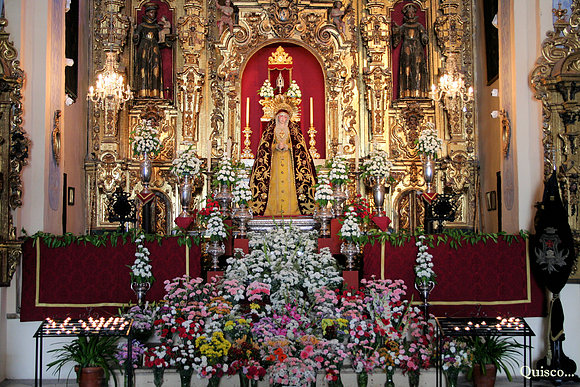 El Altar Mayor de San Roque adornado en Arahal