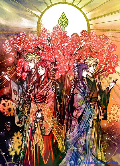 Naruto y Hinata Con Minato y Kushina(padres de na)