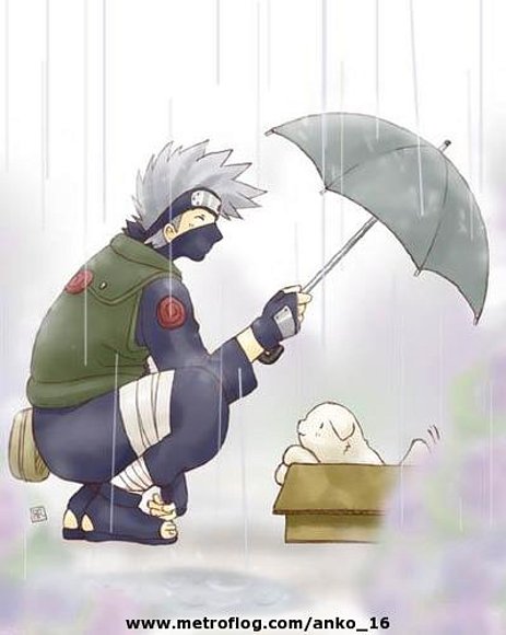 kakashi bajo la lluvia