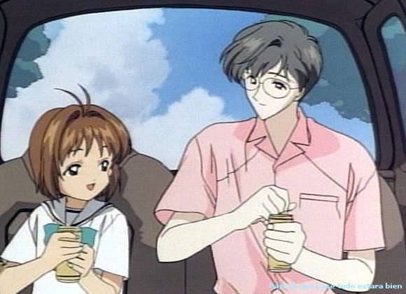 Sakura de vacaciones con su familia y Yukito