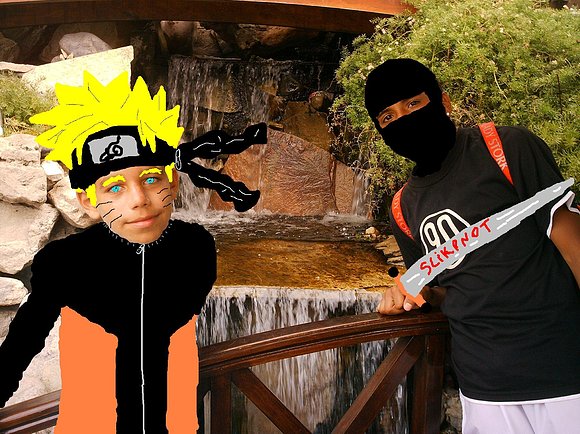 el ninja y el aprendis resien llegados del templo
