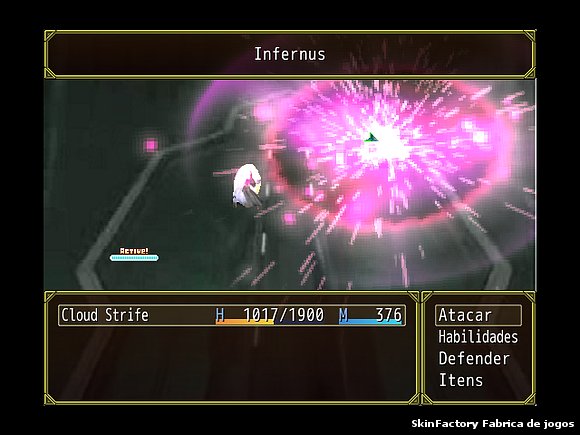 O combate inicial no jogo Chrônicas de Sephiroth.