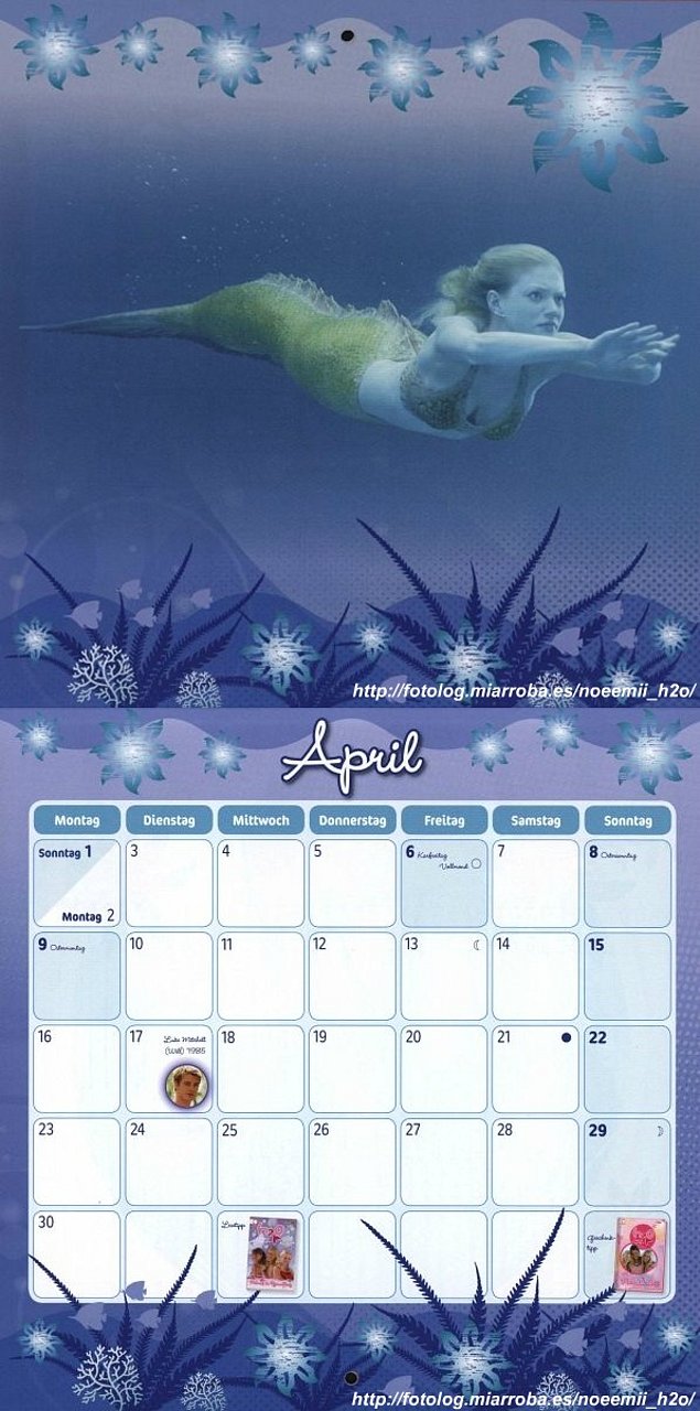 Mes de Abril del calendario de H2O de 2012