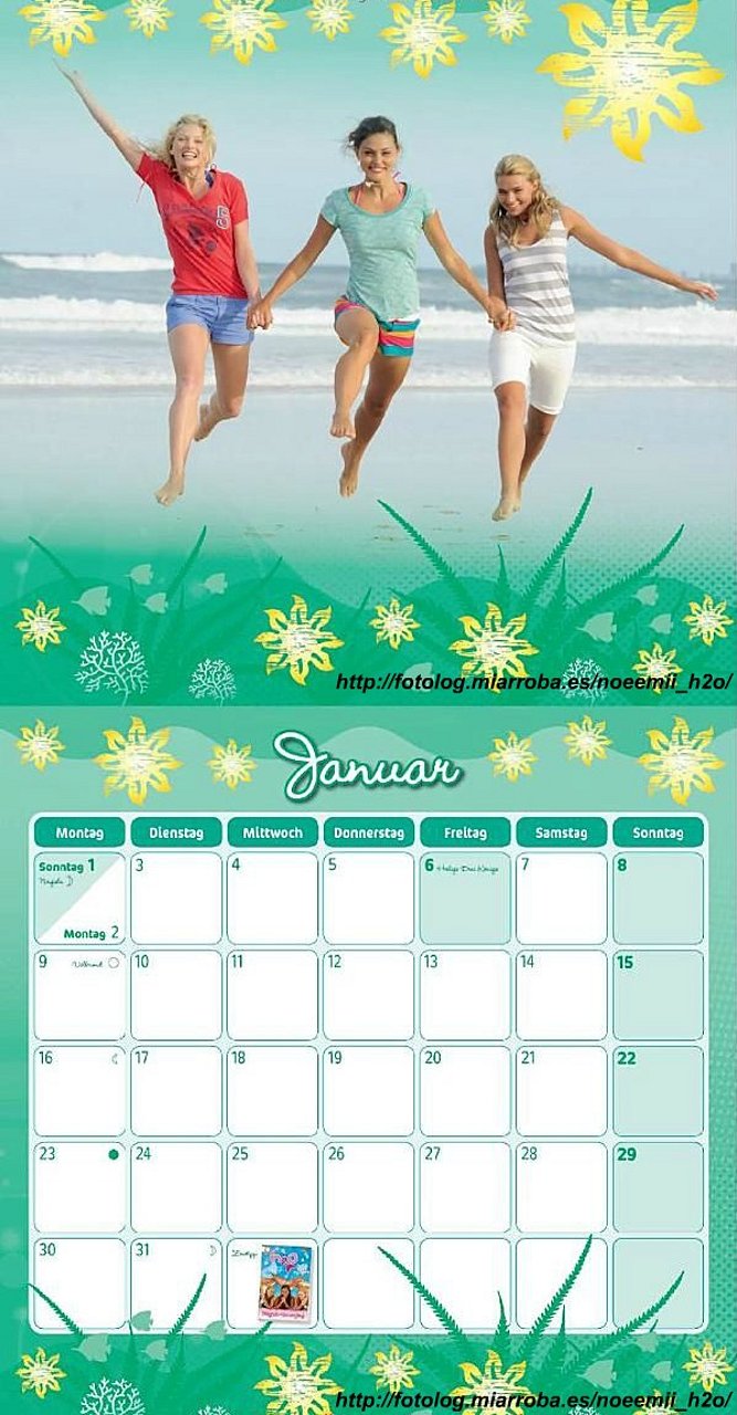 Mes de Enero del calendario de H2O de 2012