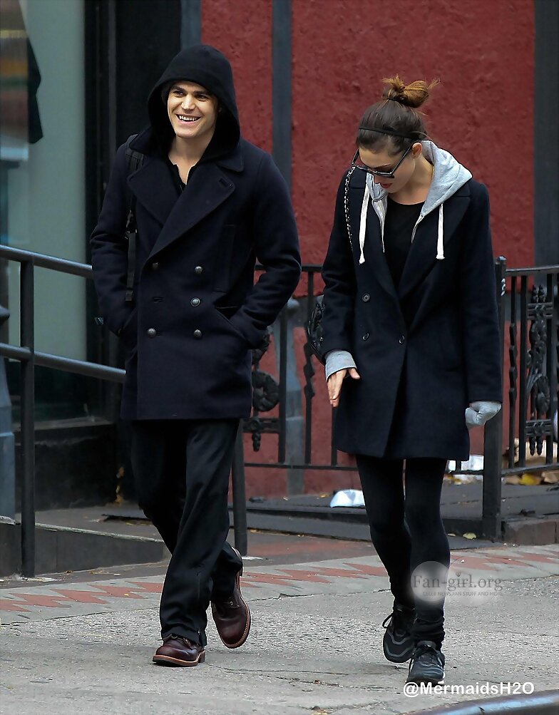 Paul Wesley & Phoebe Tonkin in Soho NYC Nov 2013