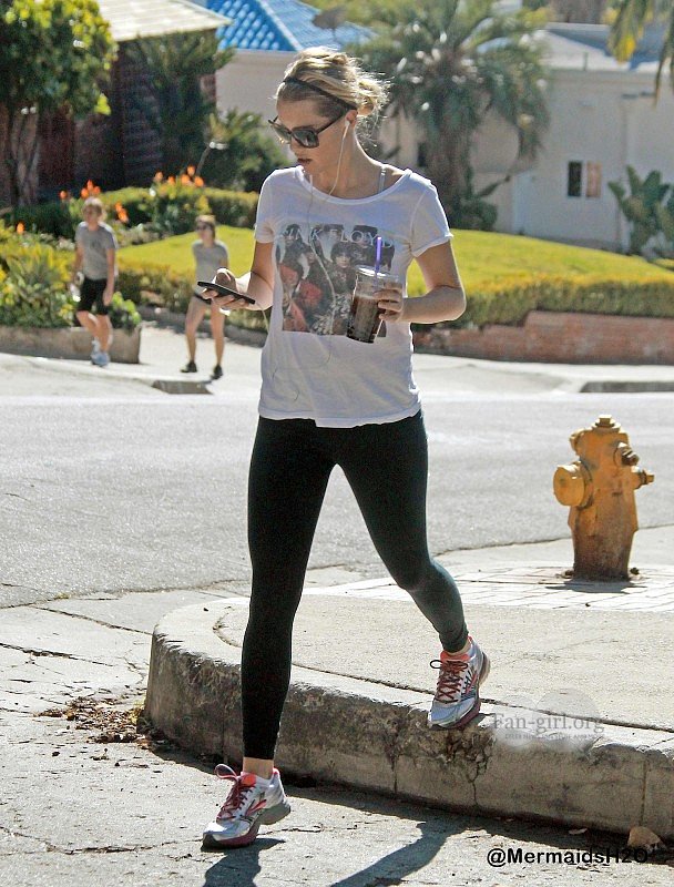 Claire Holt - Goes Jogging in Hollywood Hills 2014