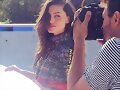 Phoebe Tonkin BTS photoshoot ELLE Australia 2015
