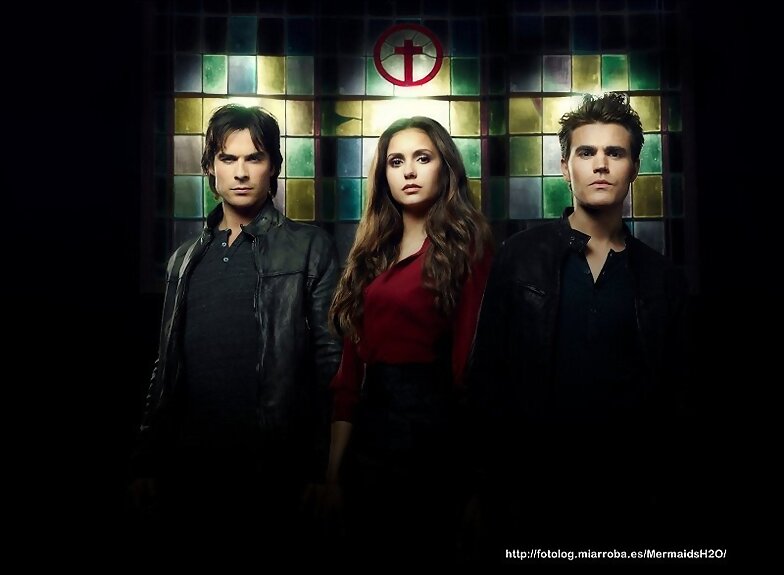 TVD foto promocional del trio Damon Elena y Stefan