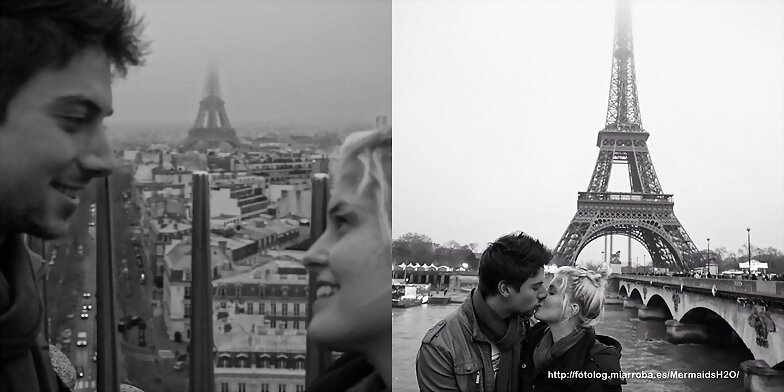 Amy Ruffle con su novio Lincoln Younes en París