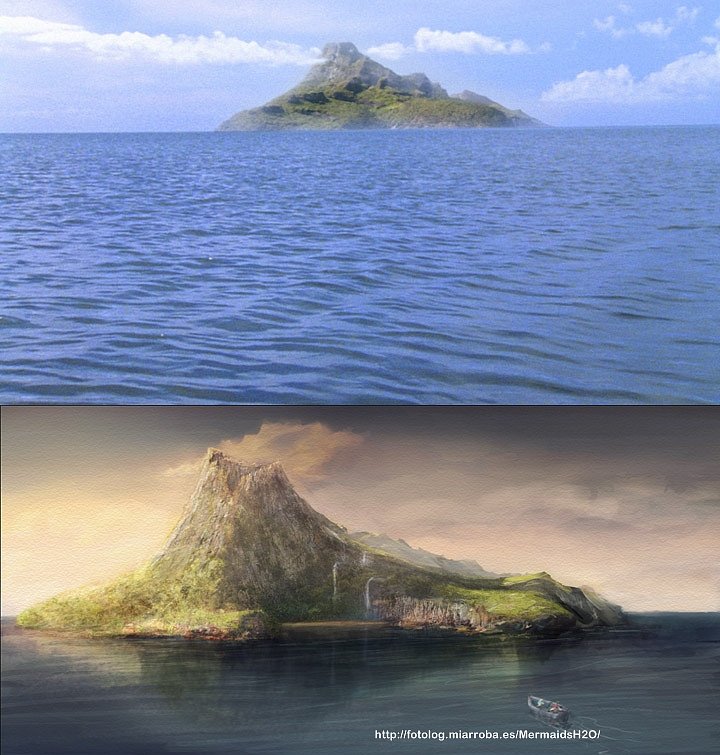 La Isla de Mako en la serie y dibujada