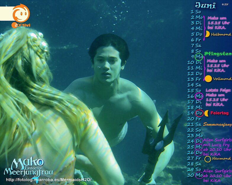 Calendario Mako Mermaids Junio de 2014