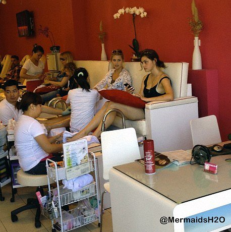 Claire Holt, Phoebe Tonkin -Getting her Nails Done