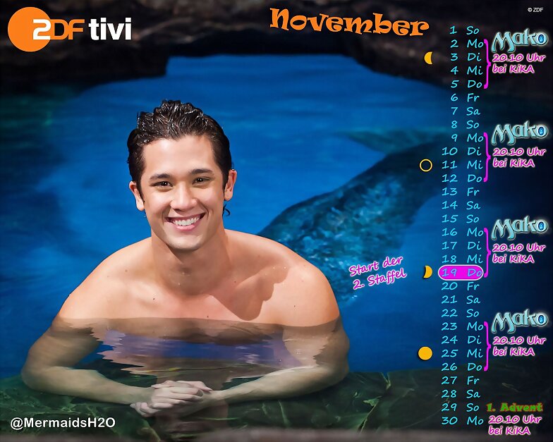 Calendario Mako Mermaids de Noviembre de 2015