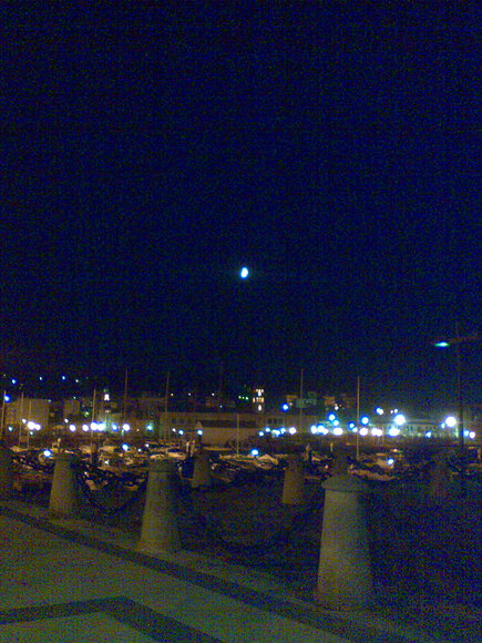 Noche de media luna en Pontevedra.