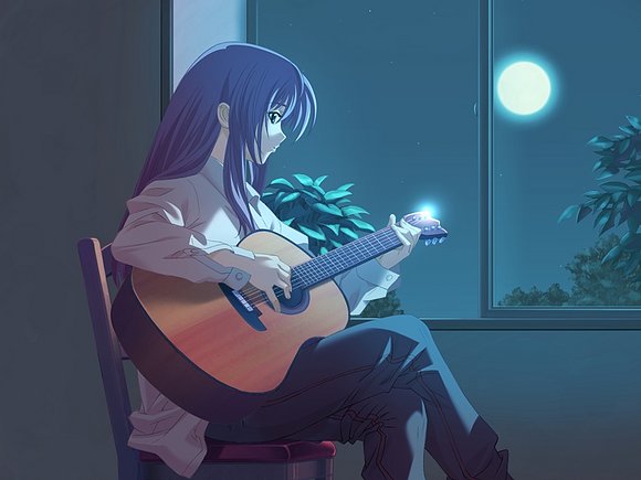 Una chica y su guitarra