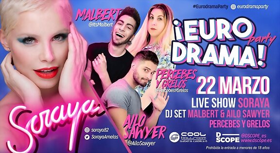 HOY JUEVES 22-3-2018, SORAYA EN EURODRAMA PARTY