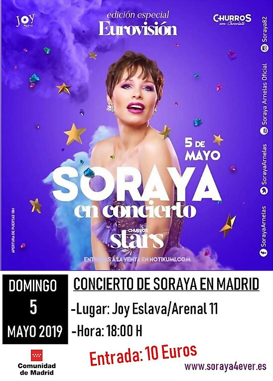 HOY DOMINGO 5-5-2019, CONCIERTO DE SORY EN MADRID