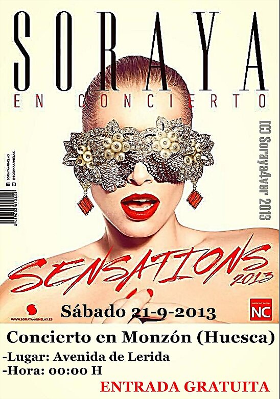 HOY SÁBADO 21-9-2013, CONCIERTO DE SORAYA  MONZÓN