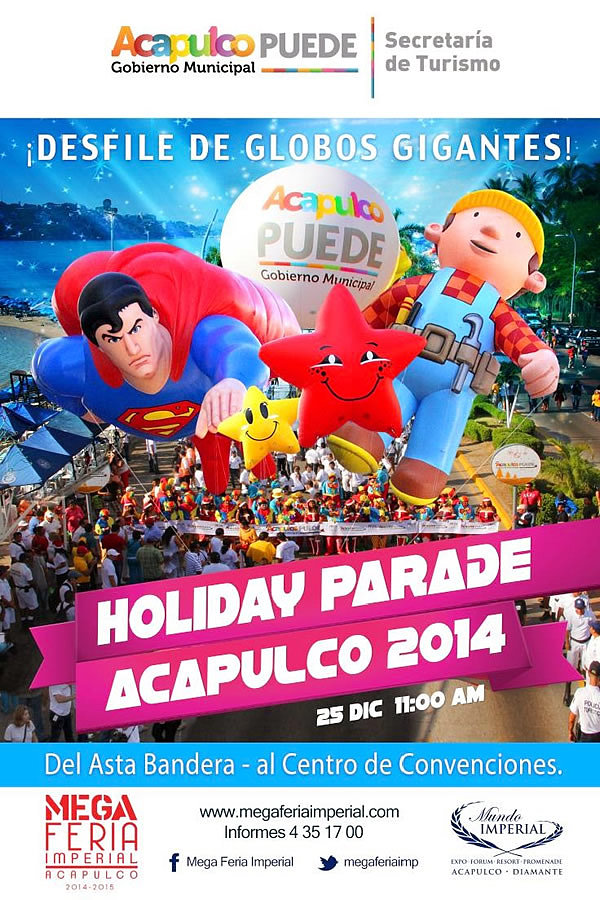 Desfile de globos gigantes en Acapulco