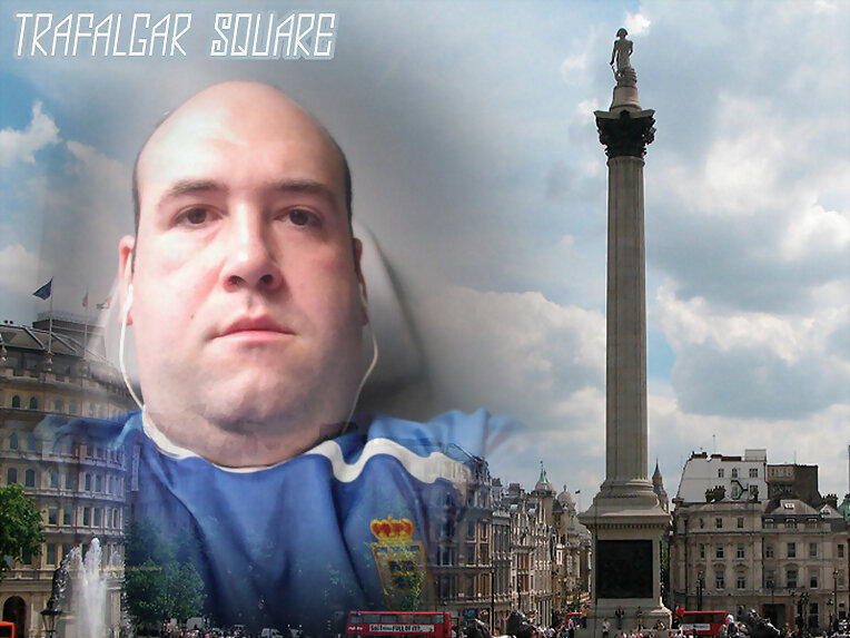 Montaje en la plaza Trafalgar Square