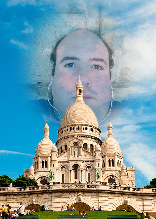 Montaje con la Basílica del Sagrado Corazón (Paris
