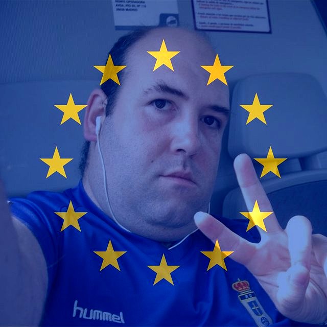 Montaje con la bandera de Europa