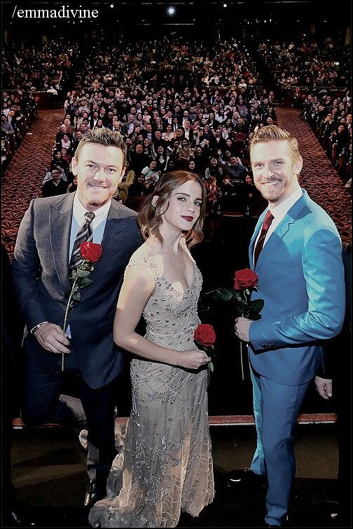 Emma, Dan Stevens y Luke Evans - Premiere en China